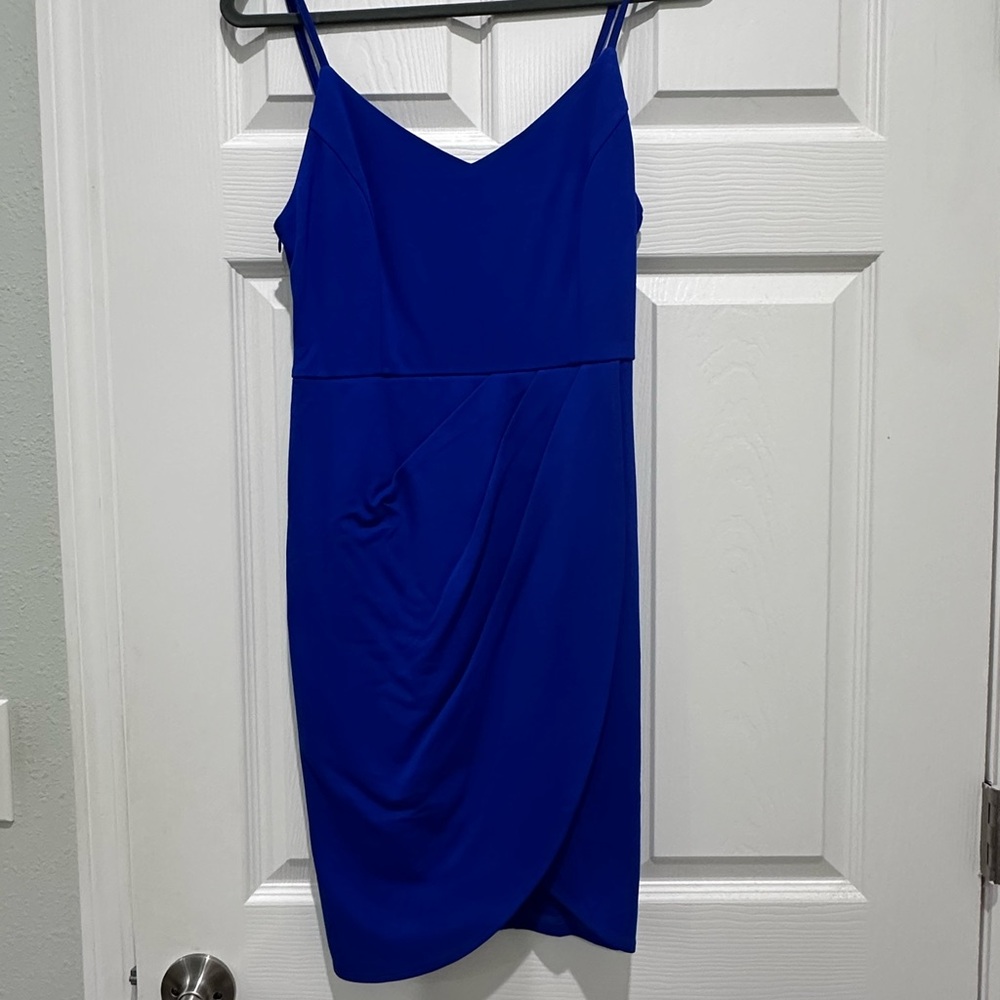 Elegant Blue Spaghetti Strap Dress